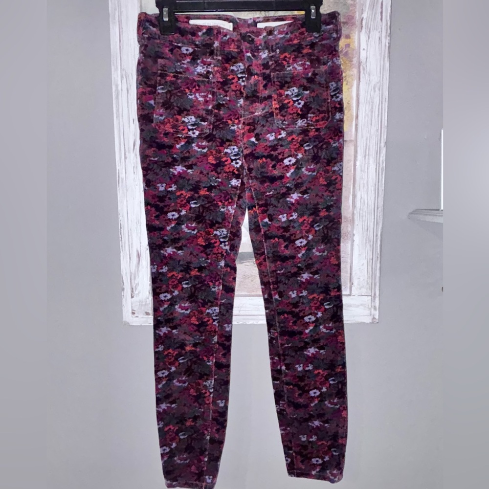 Pilcro and the Letterpress Anthropologie High Rise Skinny Floral Pants Sz 26